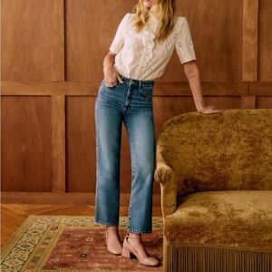 Sezane L'iconique Droit Trousers Denim - Size 12